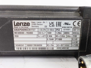 LENZE MCS06I60-RS0B0 Servo Motor w/ G85AP040MGCN1T27 Gear Box