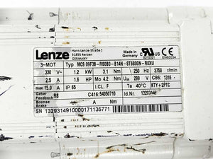 LENZE MCS 09F38-RS0B0-B14N-ST6S00N-R0XU 13293149 Servo Motor 330V 2.5A