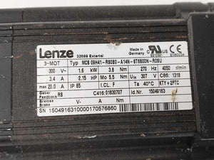LENZE MCS 09H41-RS0B0-A14N-ST6S00N-R0SU 15049163 Servo Motor 300V 3.4A