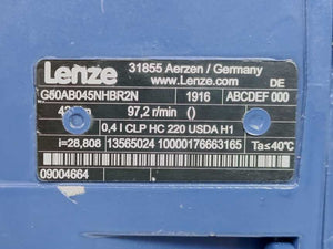LENZE G50AB045NHBR2N Motor i=28,808, 42 Nm, 97,2 r/min