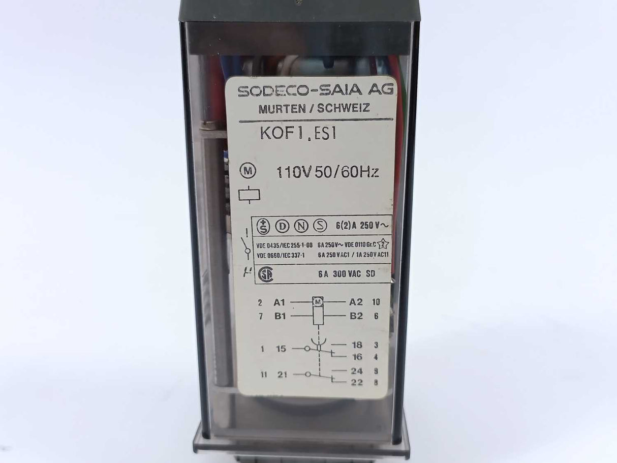 SODECO-SAIA KOF1.ES1 110V 50/60Hz 3s-6h Time Delay Relay