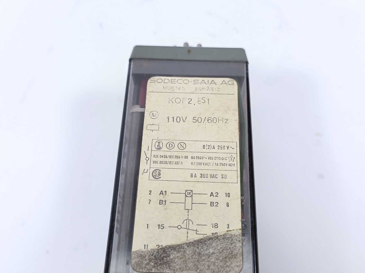 SODECO-SAIA KOF2.ES1 110V 50/60Hz 0s-30h Time Delay Relay