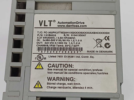 Danfoss FC-302PK37T5E20H1XG VLT 131B0033 0,37 kW