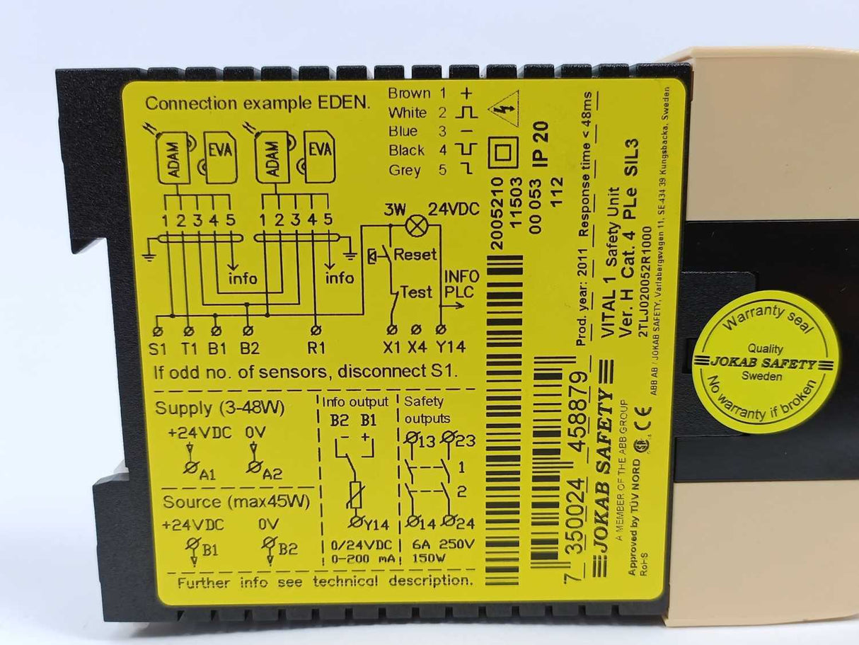 Jokab Safety VITAL1 24VDC Safety unit