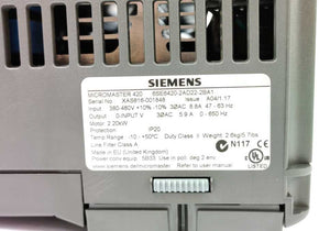 Siemens 6SE6420-2AD22-2BA1 Micromaster 420 2.20kW