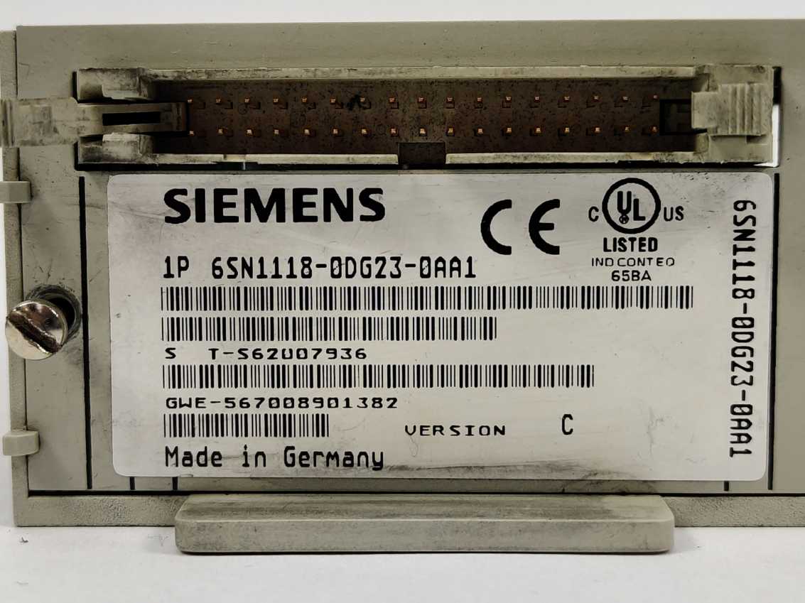 Siemens 6SN1118-0DG23-0AA1 SIMODRIVE 611-D CONTROL UNIT
