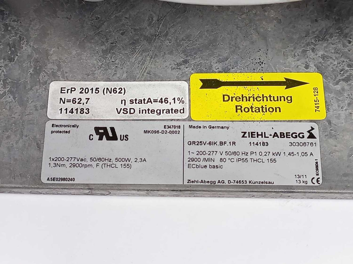 Ziehl-Abegg GR25V-6IK.BF.1R Cooling Fan Inverter
