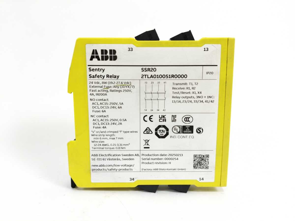 ABB 2TLA010050R0000 Sentry SSR10 Safety Relay