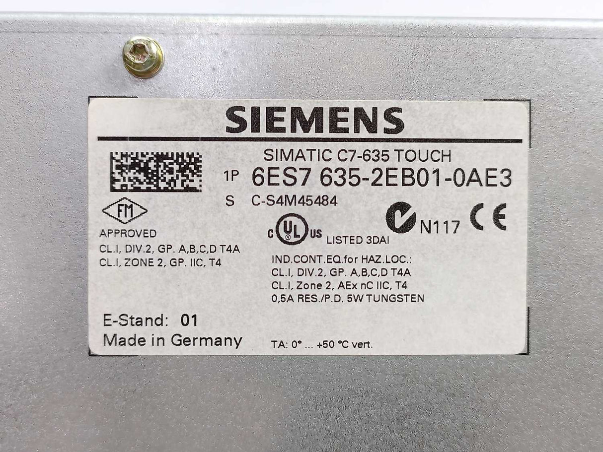 Siemens 6ES7635-2EB01-0AE3 Simatic C7-635 Touch