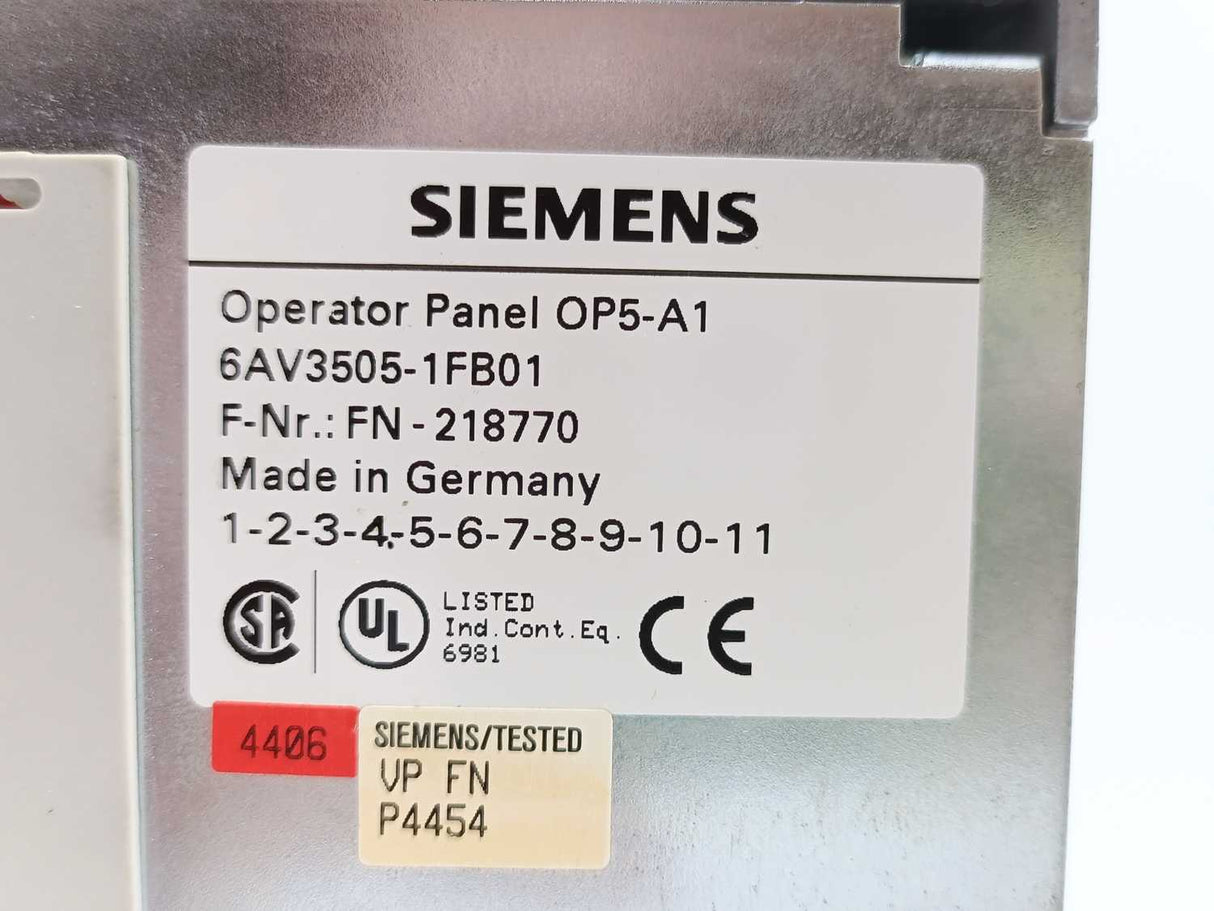 Siemens 6AV3505-1FB01 Operator Panel OP5-A1