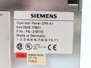 Siemens 6AV3505-1FB01 Operator Panel OP5-A1