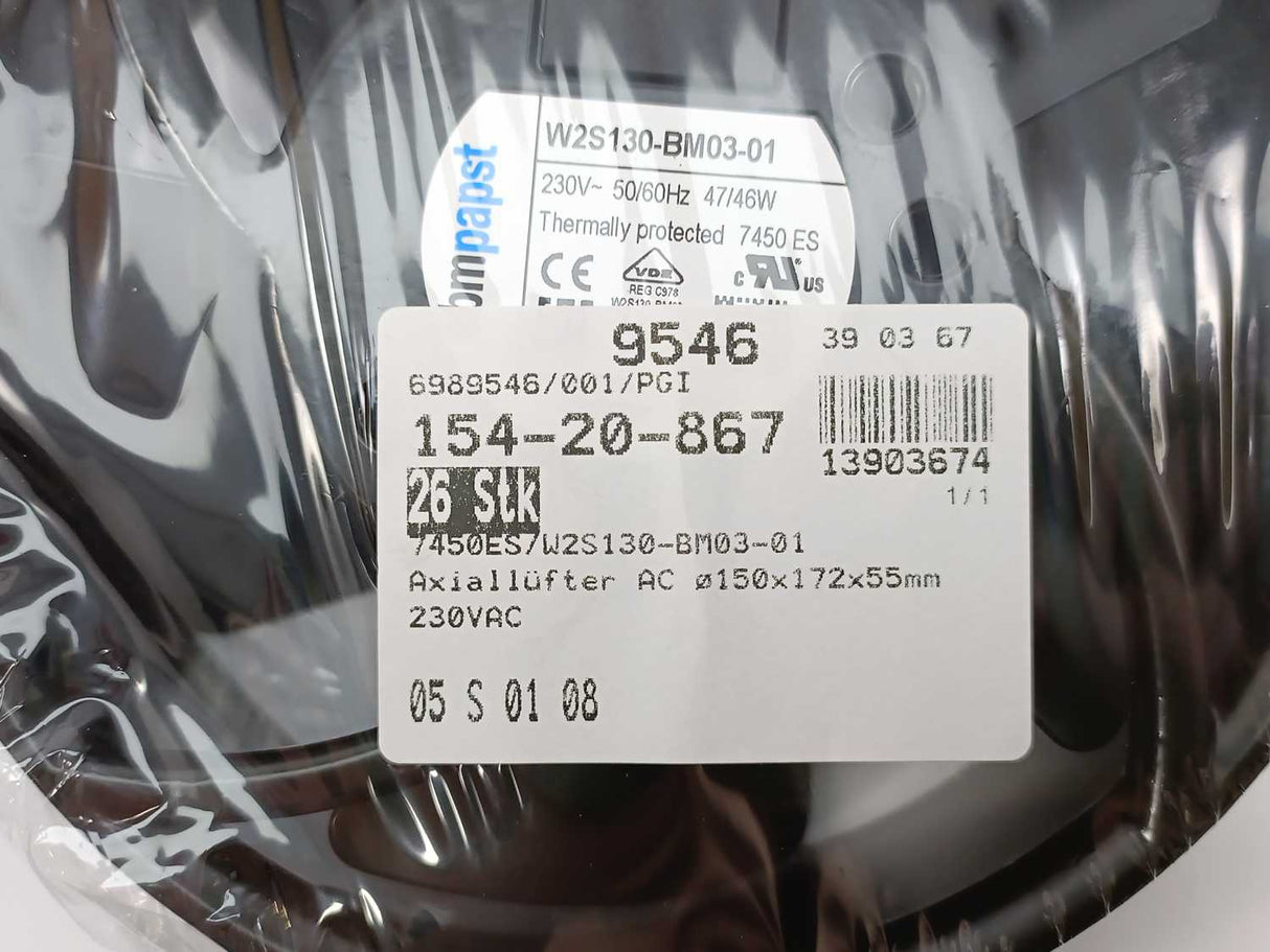 EBM  W2S130-BM03-01 AC Axial Fan, 230V