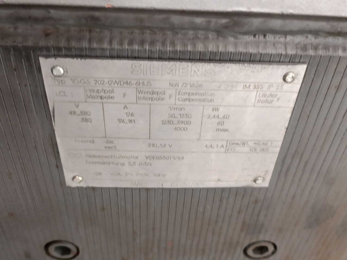 Siemens 1GG5202-0WD46-6HU5 Motor 380V 176...181A 1/min 4000 60kW