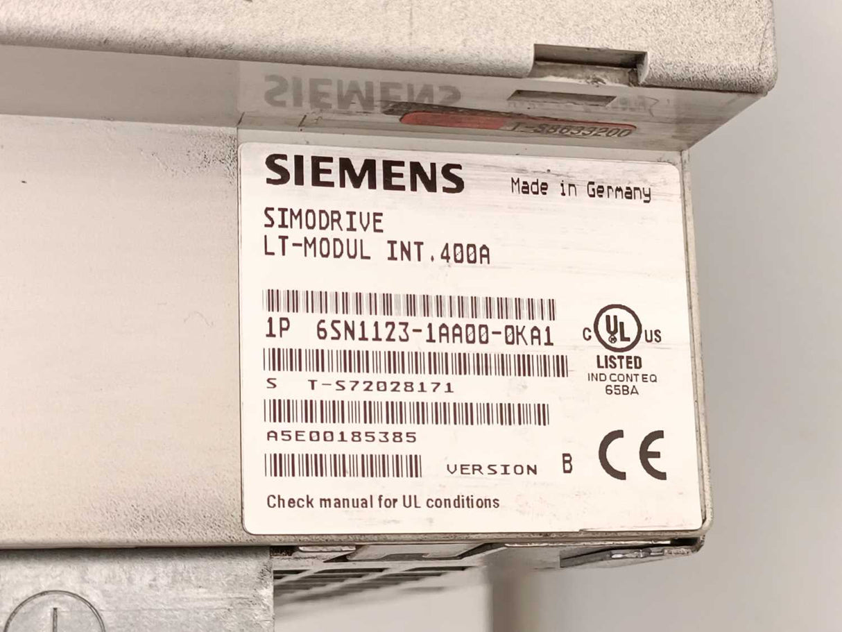 Siemens 6SN1123-1AA00-0KA1 Simodrive LT-Modul 400A