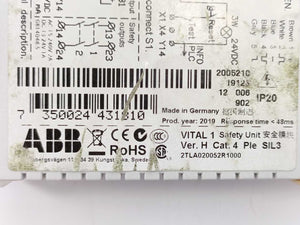 ABB 2TLA020052R1000 VITAL 1 Safety Unit