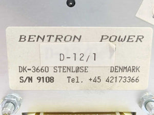 BENTRON POWER D-12/1 Power Supply 110/120 - 220/240VAC