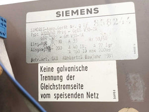 Siemens 6RA2621-6MV30-1A D200/40 Mreq-GcG6V30-2A SIMOREG Drive