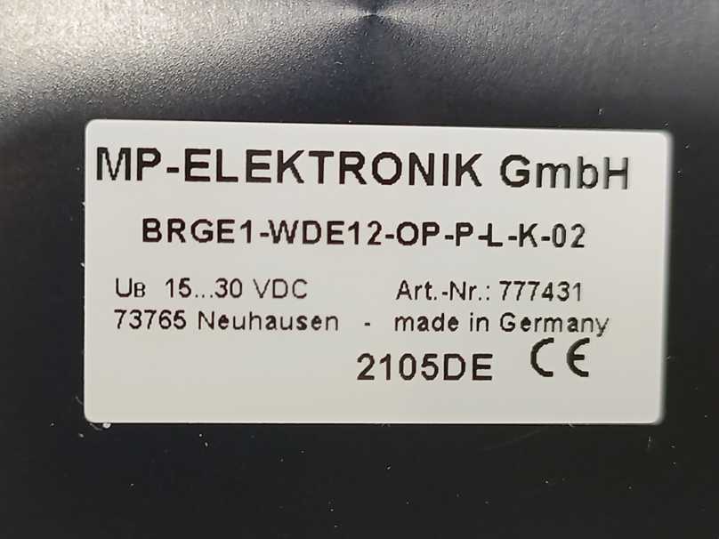 MP-Elektronik 777431 BRGE1-WDE12-OP-P-L-K-02 Rotary Encoder
