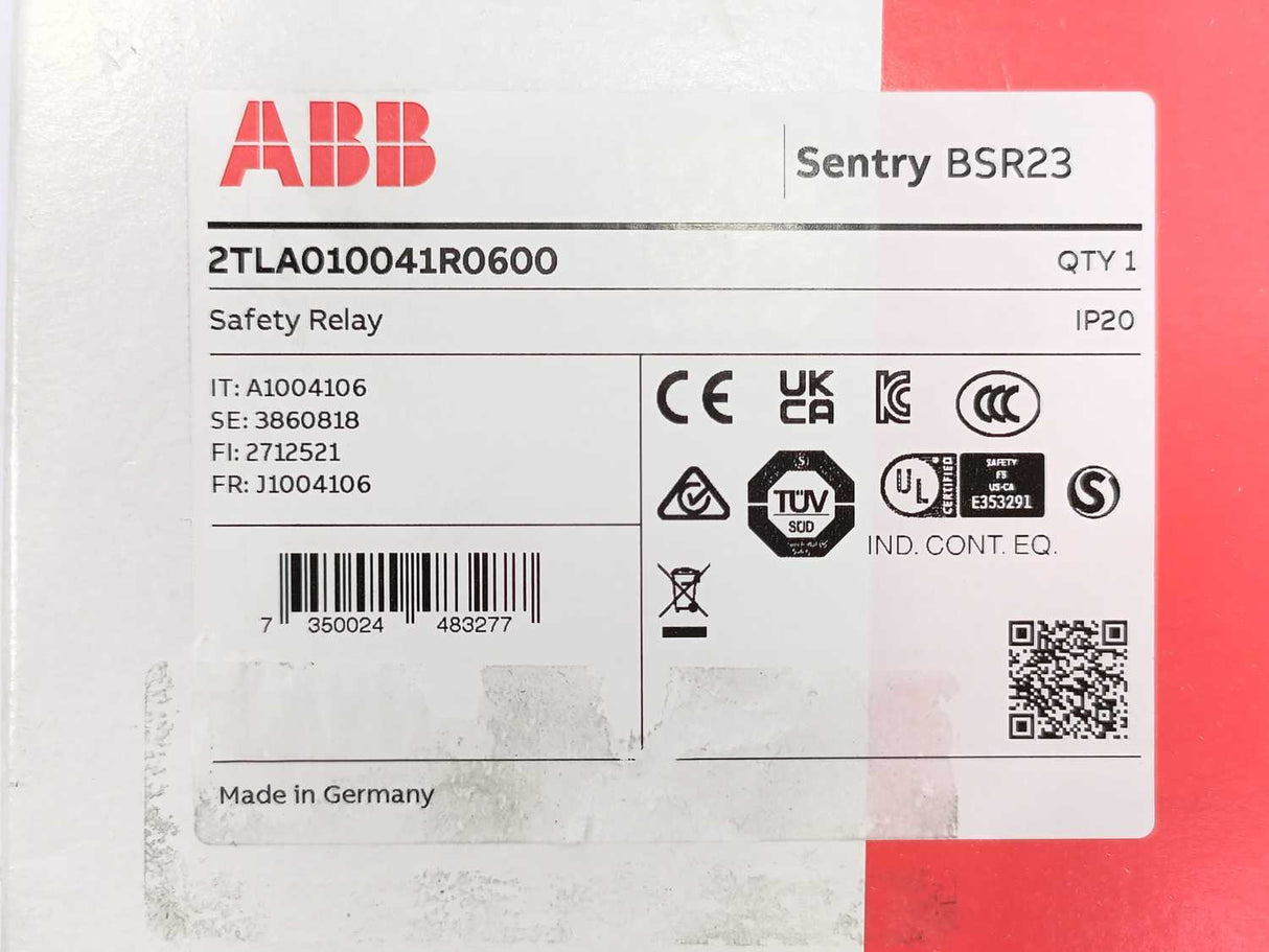 ABB 2TLA010041R0600 Sentry BSR23 Safety Relay