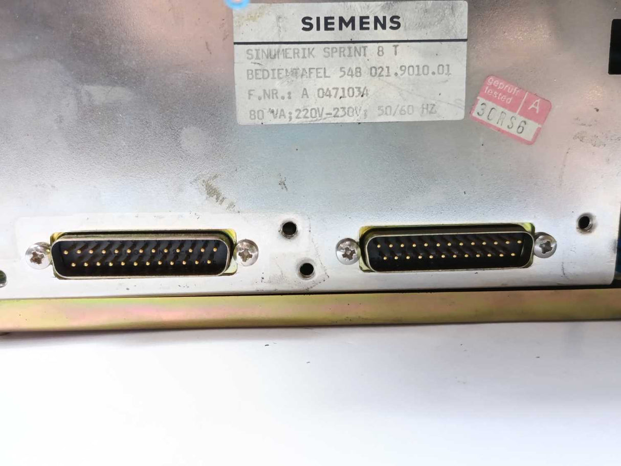 Siemens 548 021.9010.01 SINUMERIK System 8 Operator Panel