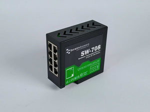 brainboxes SW-708 Hardened Unmanaged Ethernet, 8 Port 10/100 Switch