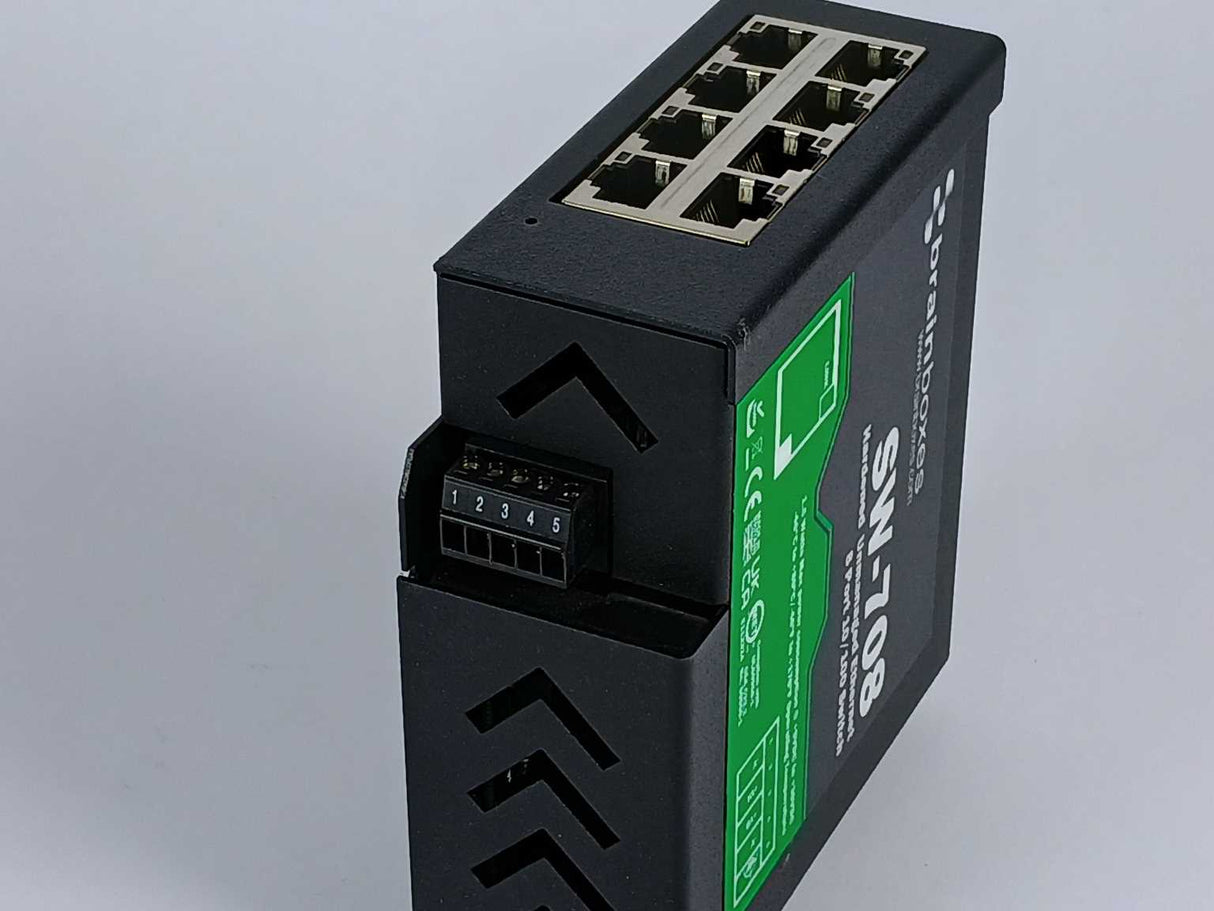 brainboxes SW-708 Hardened Unmanaged Ethernet, 8 Port 10/100 Switch