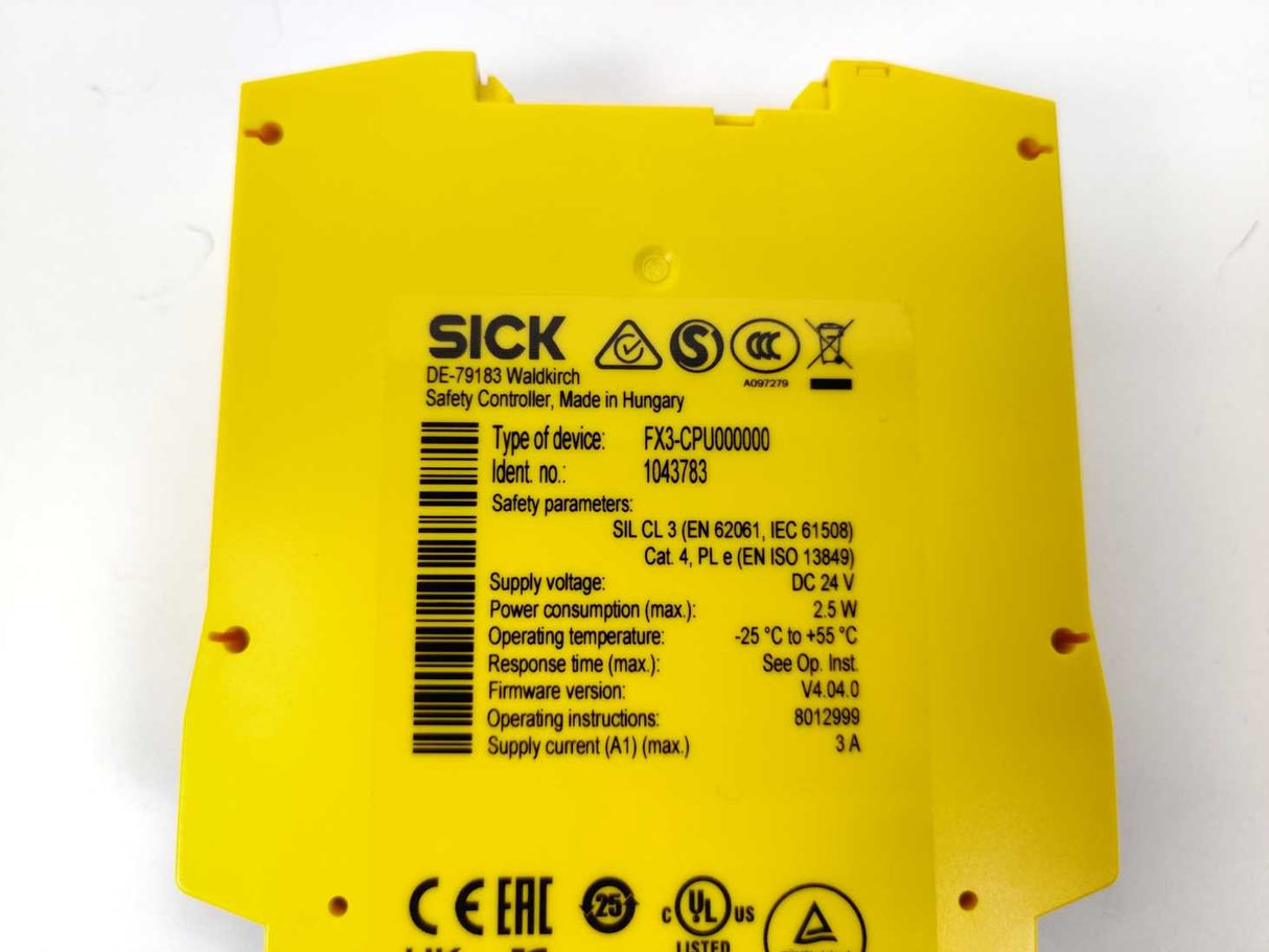 SICK 1043783 FX3-CPU000000 Safety Controller
