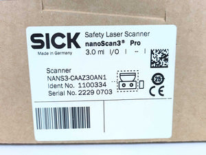 SICK 1100334 NANS3-CAAZ30ZA1 Safety Laser Scanner: NanoScan3 Pro