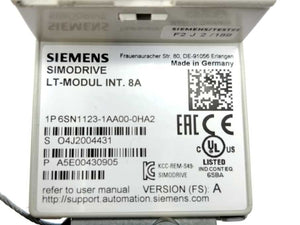 Siemens 6SN1123-1AA00-0HA2 SPARE PART, SIMODRIVE 611 POWER MODULE