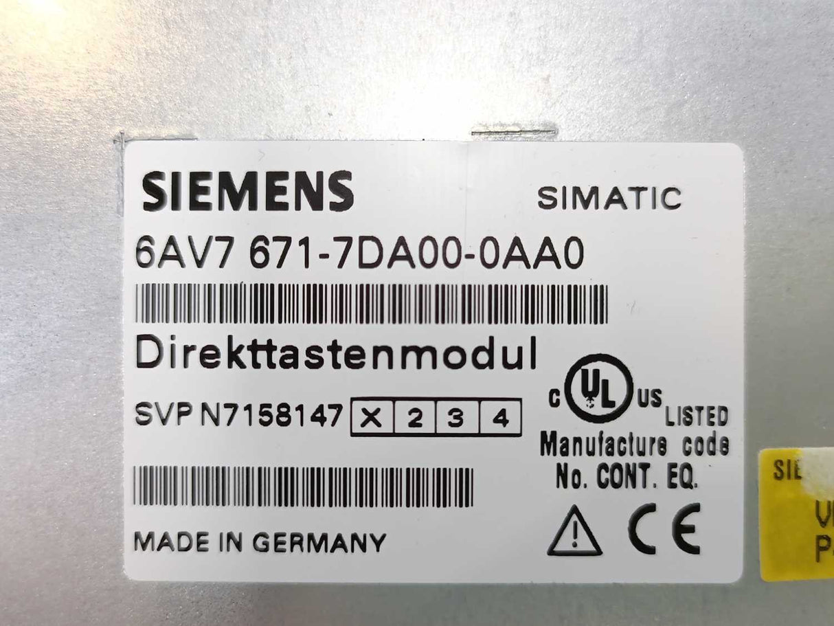 Siemens 6AV7671-7DA00-0AA0 Direct Key Module