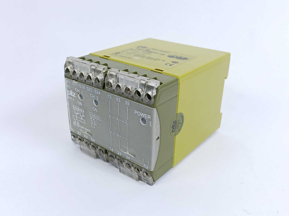 Pilz 420280 PST 3 3S Dual-Channel Safety Relay, 24VDC, 3 Safety Contacts