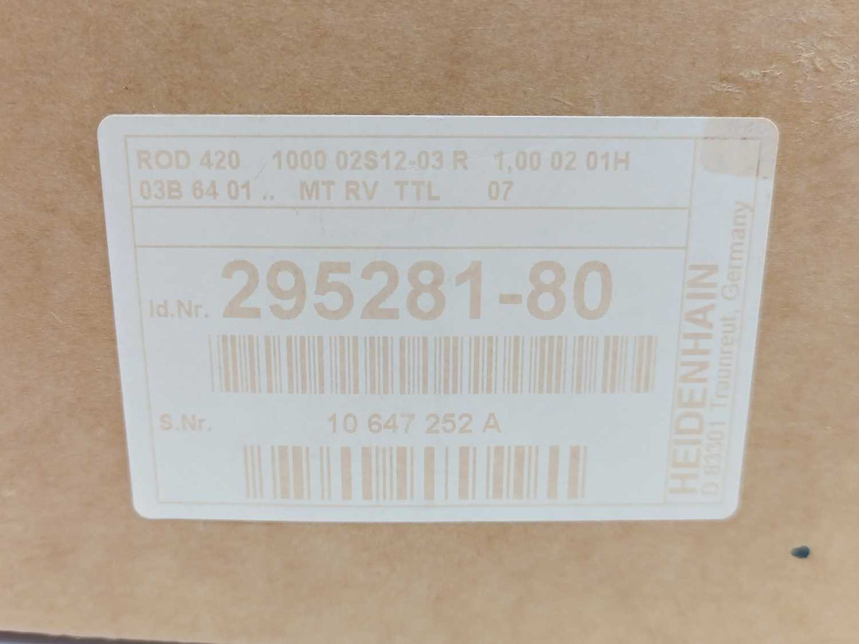 HEIDENHAIN 295281-80 ROD 420 1000 02S12-03 R 1.00 02 01H 03B Rotary Encoder