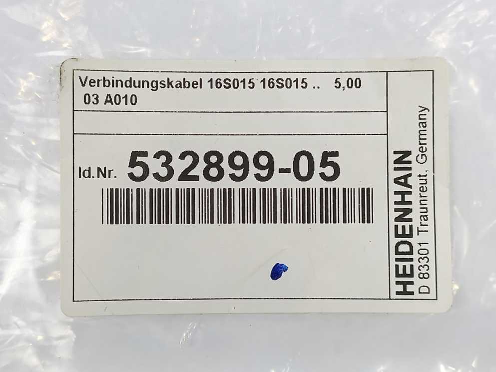 HEIDENHAIN 532899-05 VBK 04 3U 5.00 4ES015 4ES015-.. GY .. 01 3 Encoder Cable