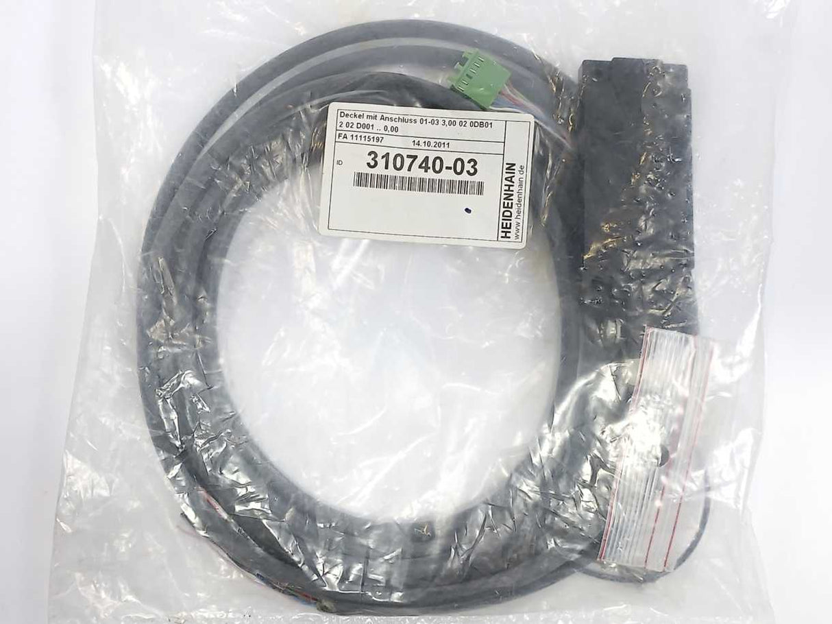 HEIDENHAIN 310740-03 01-03 3.00 02 0DB012 02 D001 .. 0.00 Cover w/ Connection 3m