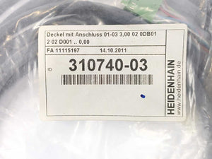 HEIDENHAIN 310740-03 01-03 3.00 02 0DB012 02 D001 .. 0.00 Cover w/ Connection 3m