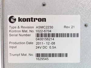 TRUMPF 1629545 1022-6704 ASMC2230 Laser Control Unit