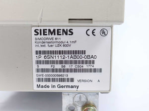 Siemens 6SN1112-1AB00-0BA0 SIMODRIVE 611 Capacitor Module 4.1 MF