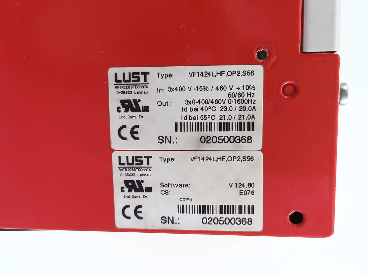 LUST VF1424L,HF,OP2,S56 Frequency Drive Inverter W: 3F460-025.233