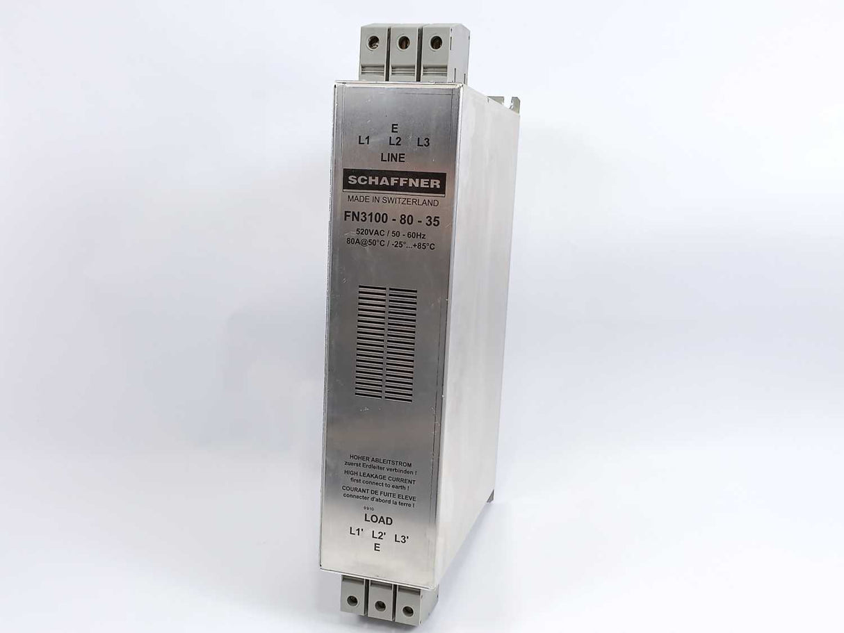 SCHAFFNER FN3100-80-35 Three-Phase EMC Filter 520VAC/50-60Hz
