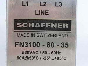 SCHAFFNER FN3100-80-35 Three-Phase EMC Filter 520VAC/50-60Hz