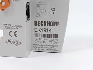 Beckhoff EK1914 EtherCAT Coupler w/ integrated digital standard and safety I/Os