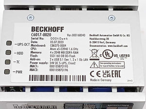 Beckhoff C6017-0020 Ultra-compact Industrial PC