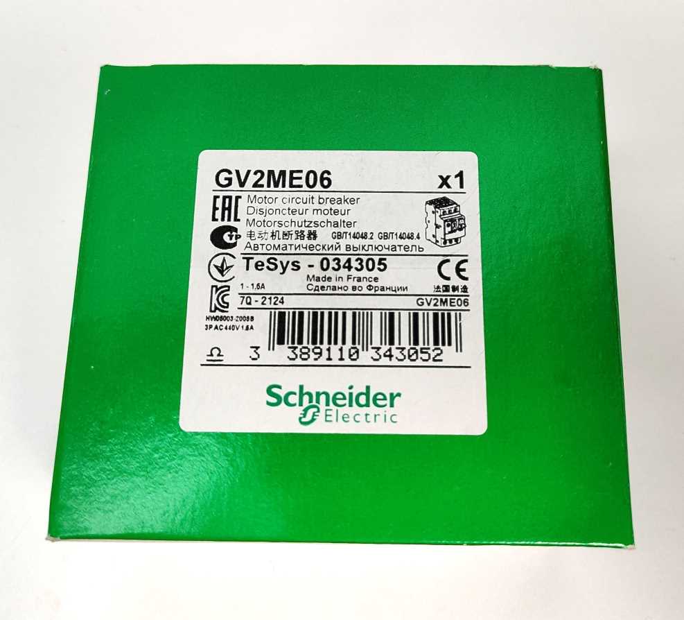 Schneider Electric GV2ME06 Motor Circuit Breaker 1-1,6A