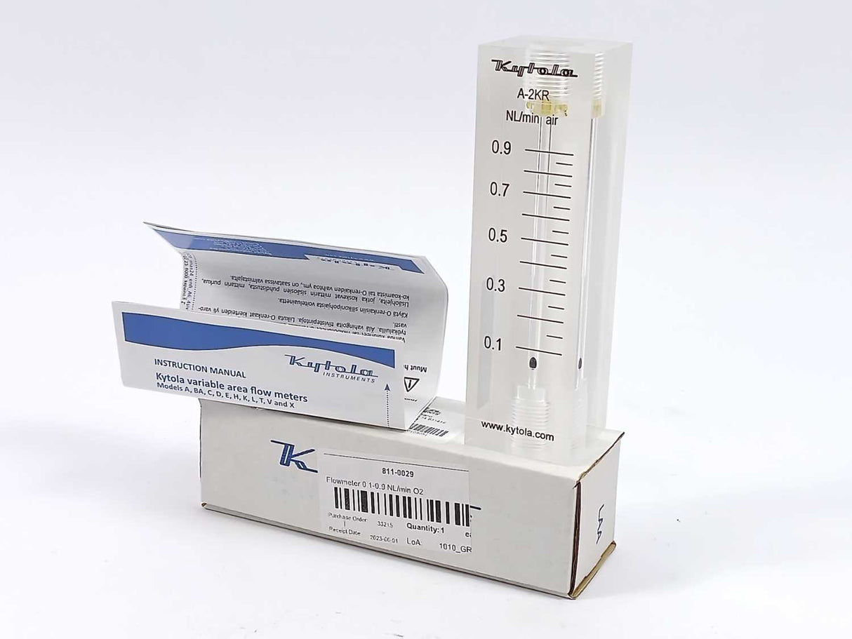 Kytola Instruments A-2KR Flow Meter 0.1 to 0.9 NL/min Air Q=0.9