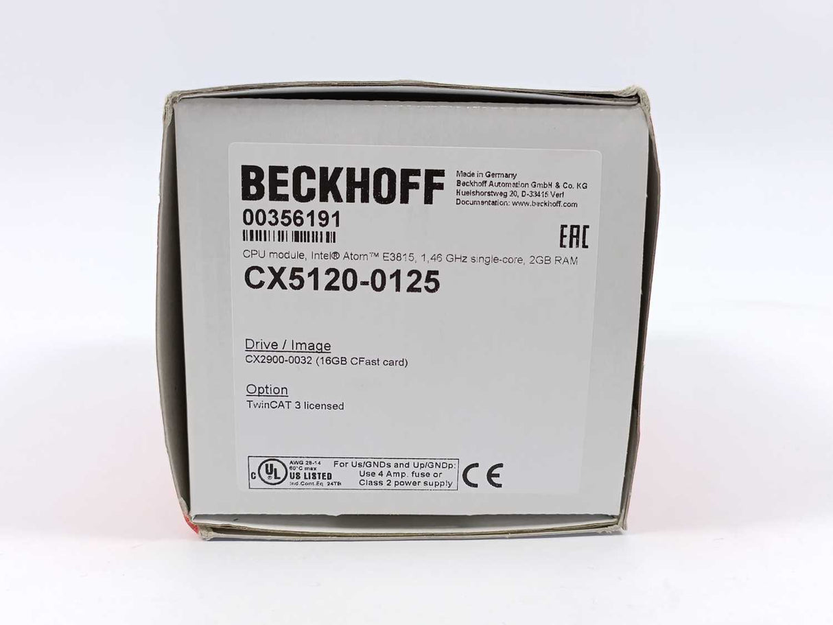Beckhoff CX5120-0125 Embedded PC with Intel Atom® E3815 CPU Module