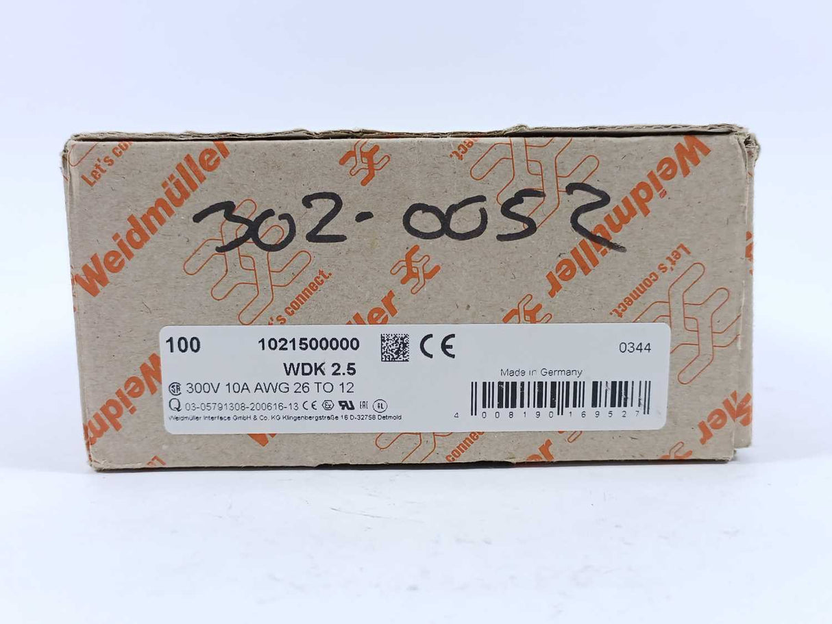 Weidmüller 1021500000 WDK 2.5 Multi-tier Modular Terminal 100pcs