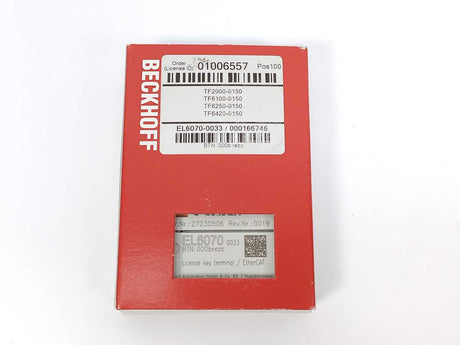 Beckhoff EL6070-0033 EtherCAT Terminal, license key for TwinCAT 3.1