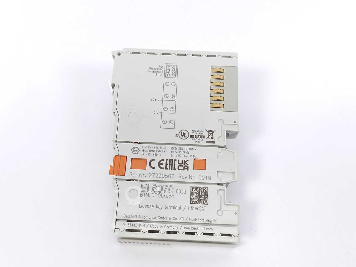 Beckhoff EL6070-0033 EtherCAT Terminal, license key for TwinCAT 3.1