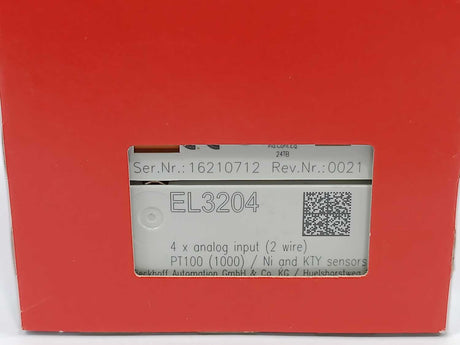 Beckhoff EL3204 EtherCAT Terminal, 4-channel analog input, temperature, RTD