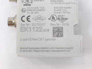 Beckhoff EK1122-0008 2-port EtherCAT junction with M8 connection